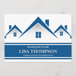 Real Estate House Afstuderen Invitation Kaart