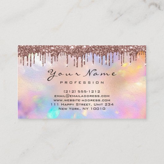 Real Estate House Agent Drift Glitter Logo Visitekaartje (Achterkant)
