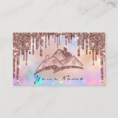 Real Estate House Agent Drift Glitter Logo Visitekaartje (Voorkant)