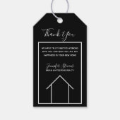 Real Estate House Black White Custom Realtor Cadeaulabel (Voorkant)