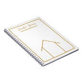 Real Estate House Chic Gold White Custom Realtor Notitieboek (Rechterzijde)