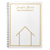 Real Estate House Chic Gold White Custom Realtor Notitieboek (Voorkant)