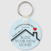 Real Estate House Heart Custom Realtor Business Ke Sleutelhanger (Achterkant)