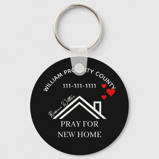 Real Estate House Heart Custom Realtor Keychains Sleutelhanger (Voorkant)