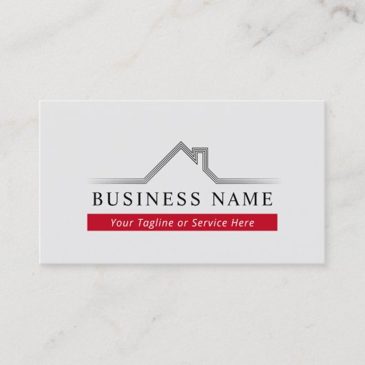 Real Estate House Roof Logo Professional Realtor Visitekaartje (Voorkant)