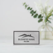 Real Estate House Roof Logo Realtor Metalic Visitekaartje (Staand voorkant)