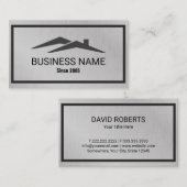 Real Estate House Roof Logo Realtor Metalic Visitekaartje (Voorkant / Achterkant)