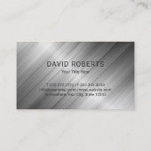 Real Estate House Roof Logo Realtor Metallic Visitekaartje (Achterkant)