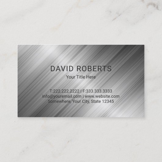 Real Estate House Roof Logo Realtor Metallic Visitekaartje (Achterkant)