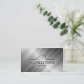 Real Estate House Roof Logo Realtor Metallic Visitekaartje (Staand voorkant)