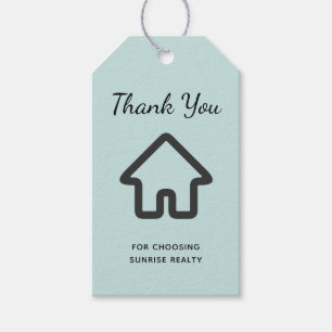 Real Estate Huis Icoon Dank U Makelaardij Cadeaulabel