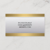 Real Estate Icon | Goudmetaalstrim | Stitched Visitekaartje (Achterkant)