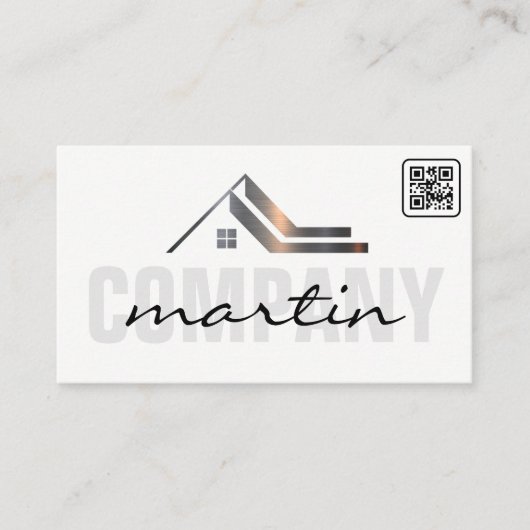 Real Estate Icon | QR-code Visitekaartje (Voorkant)