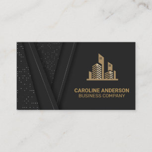 Real Estate Icon   Zwart luxe goud Visitekaartje