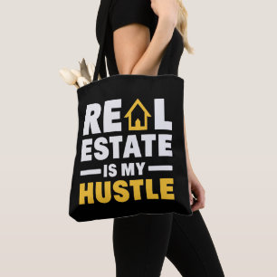 Real Estate is mijn Hustle Realtor Desk Organizer Tote Bag