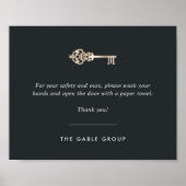 Real Estate Kantoor of Retail Bathroom Handwash Poster (Voorkant)