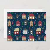 Real Estate Kersthuis Pattern Holiday Briefkaart (Voorkant / Achterkant)