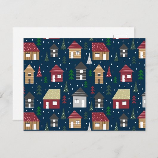 Real Estate Kersthuis Pattern Holiday Briefkaart (Voorkant / Achterkant)
