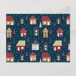 Real Estate Kersthuis Pattern Holiday Briefkaart