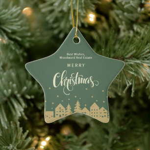 Real Estate Kerstmis Budget Huisdecoratie Retro Keramisch Ornament