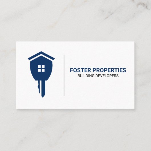 Real Estate Key Logo | bezit Visitekaartje (Voorkant)