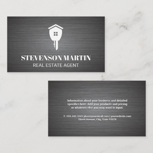 Real Estate Key Logo Visitekaartje (Voorkant / Achterkant)