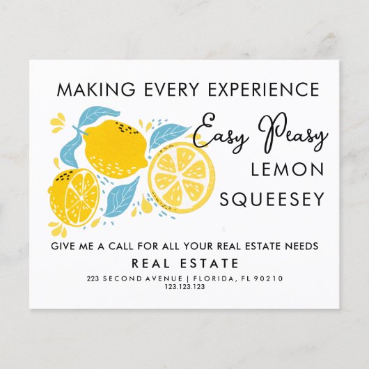 Real Estate LEMON Referrals Aankondiging | plezier Flyer (Voorkant)