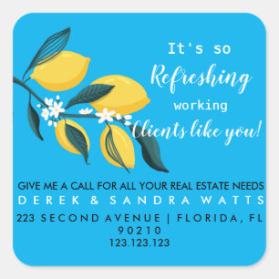 Real Estate Lemon Summer pop door Kaart Mouse Mat Vierkante Sticker