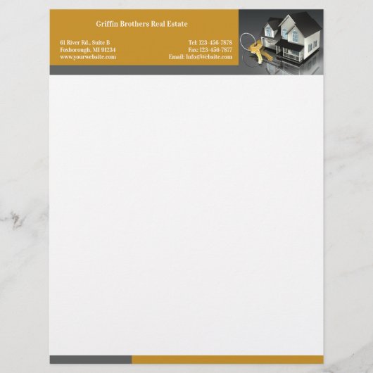 Real Estate Letterhead Custom Briefhoofd (Voorkant)