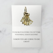 Real Estate License Gefeliciteerd met sleutels Kaart (Binnen)