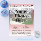 Real Estate Listing Flyer met twee zijden, Red Wav (Enkel)