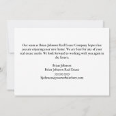 Real Estate Logo Happy Home Jubileum zwarte kaart (Achterkant)