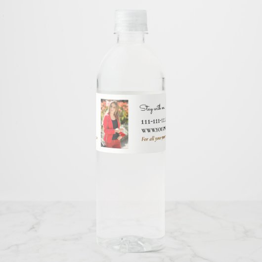 Real Estate Logo Promo Business QR Code label Waterfles Etiket (Voorkant)