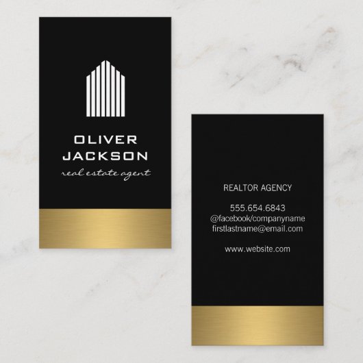 Real Estate Lux Gold Trim Visitekaartje (Voorkant / Achterkant)