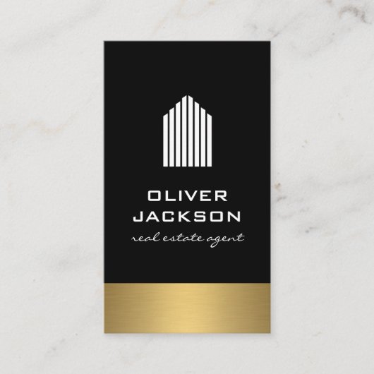 Real Estate Lux Gold Trim Visitekaartje (Voorkant)