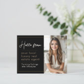 Real Estate Marketing Black Gold  Briefkaart (Staand voorkant)