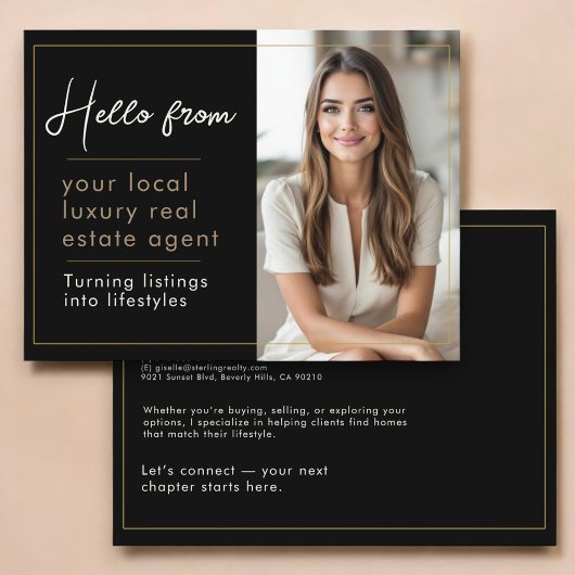 Real Estate Marketing Black Gold  Briefkaart