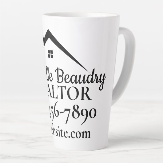 Real Estate Marketing Custom Realtor Latte Mok (Rechterhoek)