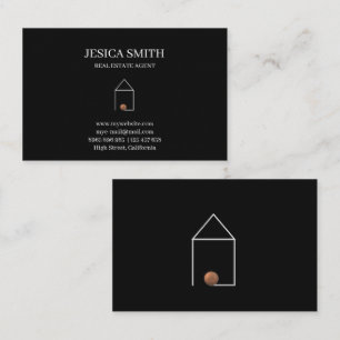 Real Estate Minimal Black Visitekaartje