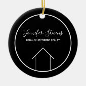 Real Estate Modern Black White Custom House Keramisch Ornament (Voorkant)