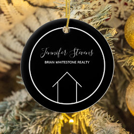 Real Estate Modern Black White Custom House Keramisch Ornament