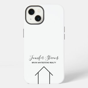 Real Estate Modern Black White Custom Realtor iPhone 13 Hoesje