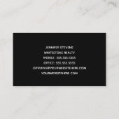 Real Estate Modern Black White Minimalist Realtor Visitekaartje (Achterkant)