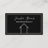 Real Estate Modern Black White Minimalist Realtor Visitekaartje (Voorkant)