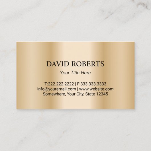 Real Estate Modern Gold Realtor Visitekaartje (Achterkant)
