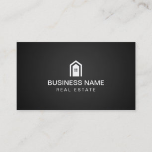 Real Estate Modern Home Logo Dark Minimalist Visitekaartje