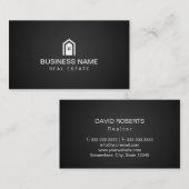 Real Estate Modern Home Logo Dark Minimalist Visitekaartje (Voorkant / Achterkant)