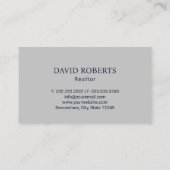 Real Estate Modern House Logo Navy & Silver Visitekaartje (Achterkant)