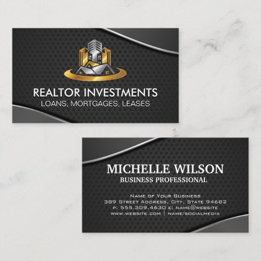 Real Estate Modern Logo | Commercial Properties Visitekaartje (Voorkant / Achterkant)