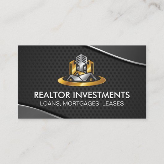 Real Estate Modern Logo | Commercial Properties Visitekaartje (Voorkant)